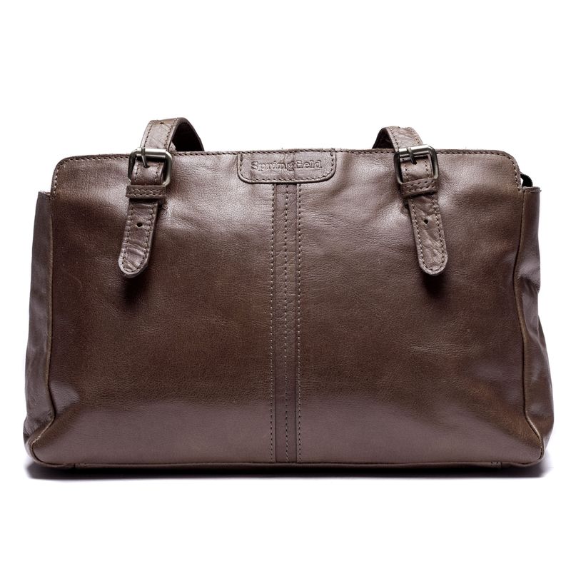 Springfield hand/sholderbag i skinn brown