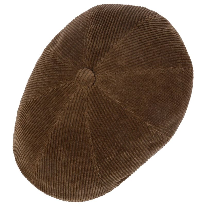 Stetson Panel Carson Cord Flat Cap Brown