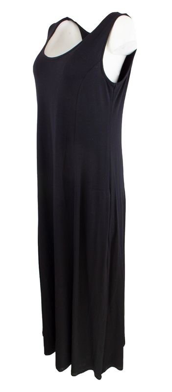 Boheme Lang Jersey Kjole U/Ermer i Black 