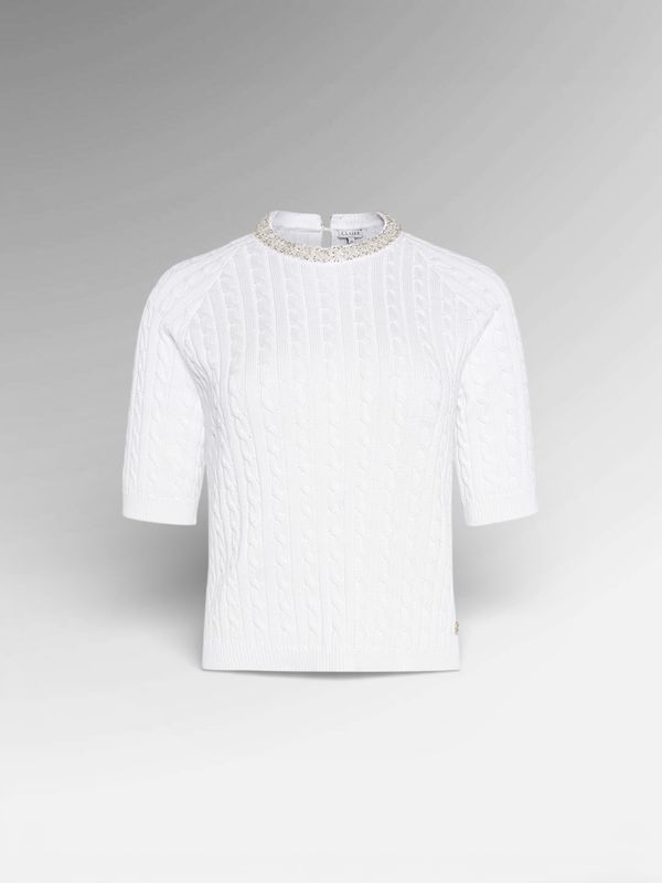 Claire Pearline Topp White