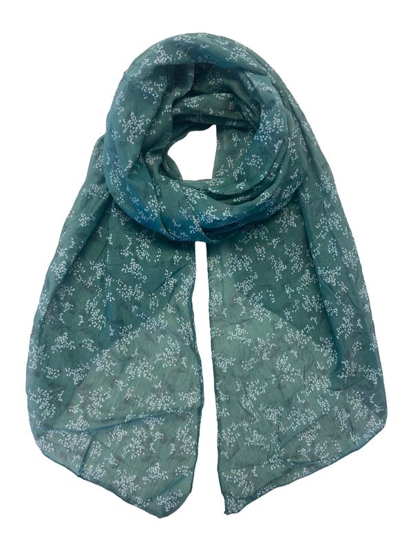 Intex Bomullsskjerf M/Blomster Green