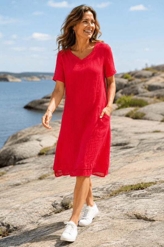 Boheme Kort Linkjole M/Kort Arm i Rasberry