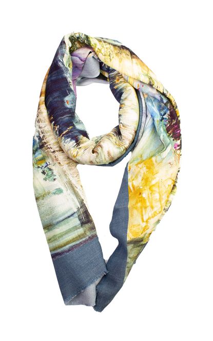 Hovedbilde Boheme Scarf i Ull/Viscose Blue Print