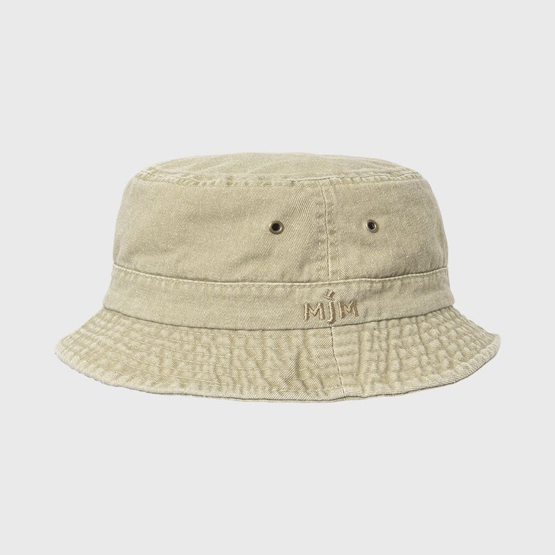 MJM Bucket Dyed Cap i Bomull Beige