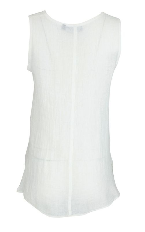 Boheme singlet kort i lin farge White