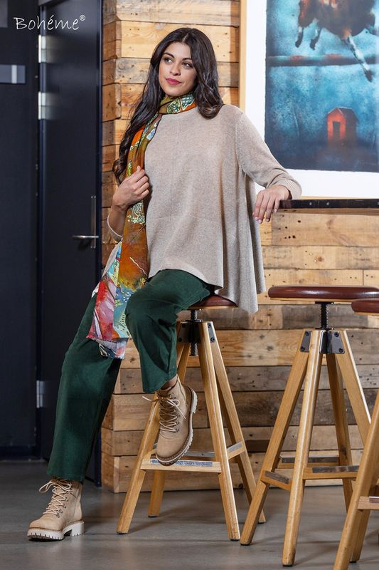 Boheme Cord Bukse i Forest Green