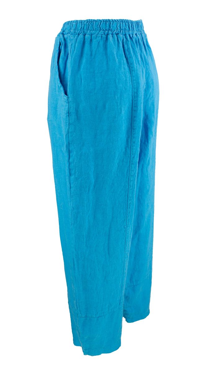 Boheme Bukse i Lin Turquoise