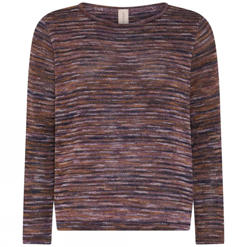 Skovhuus Genser i Smaragd Caramello Brown Multicolour