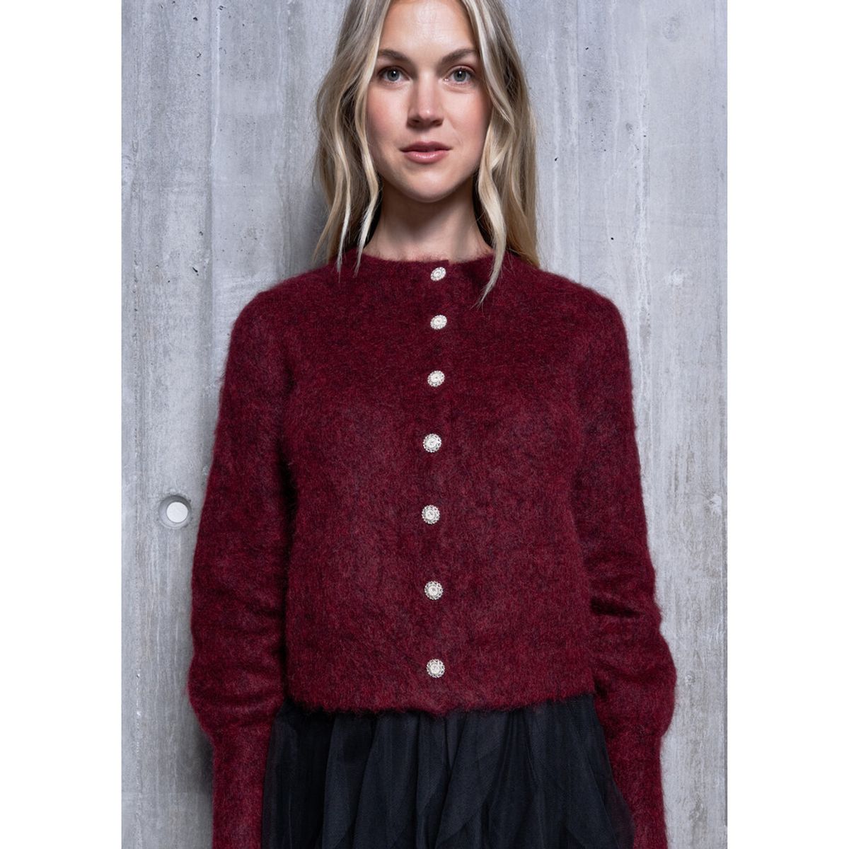 Close To My Heart Sonia Cardigan Garnet Red