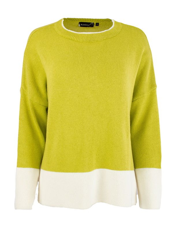 Boheme Genser i Bomullsmix Lime Lime