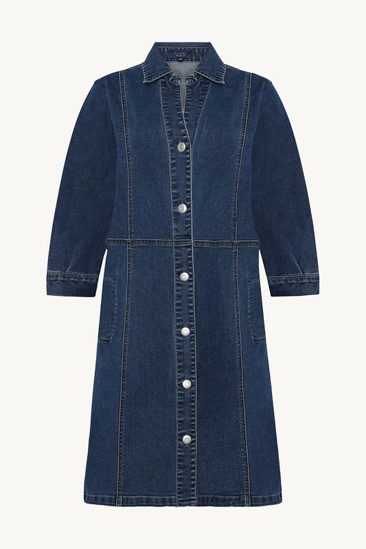 Claire Kimmie Kjole i Mellom Blue Denim