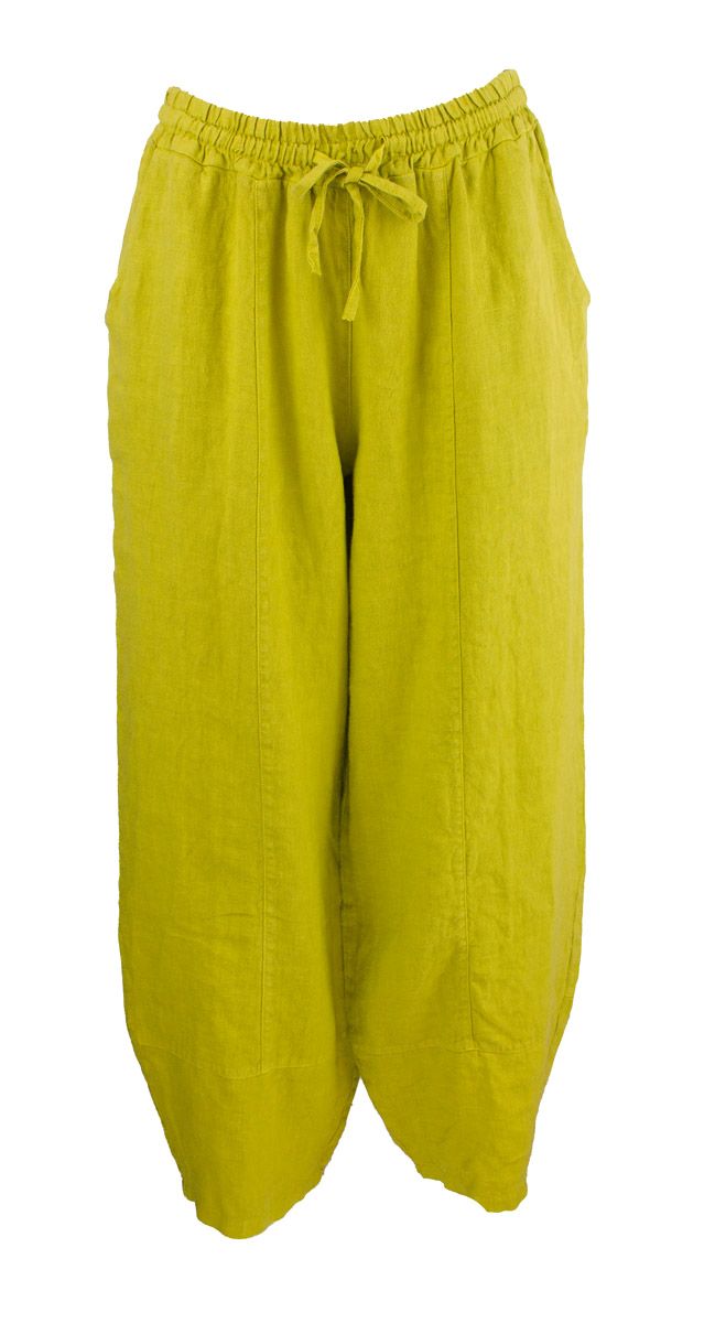 Boheme Bukse i Lin Limegreen