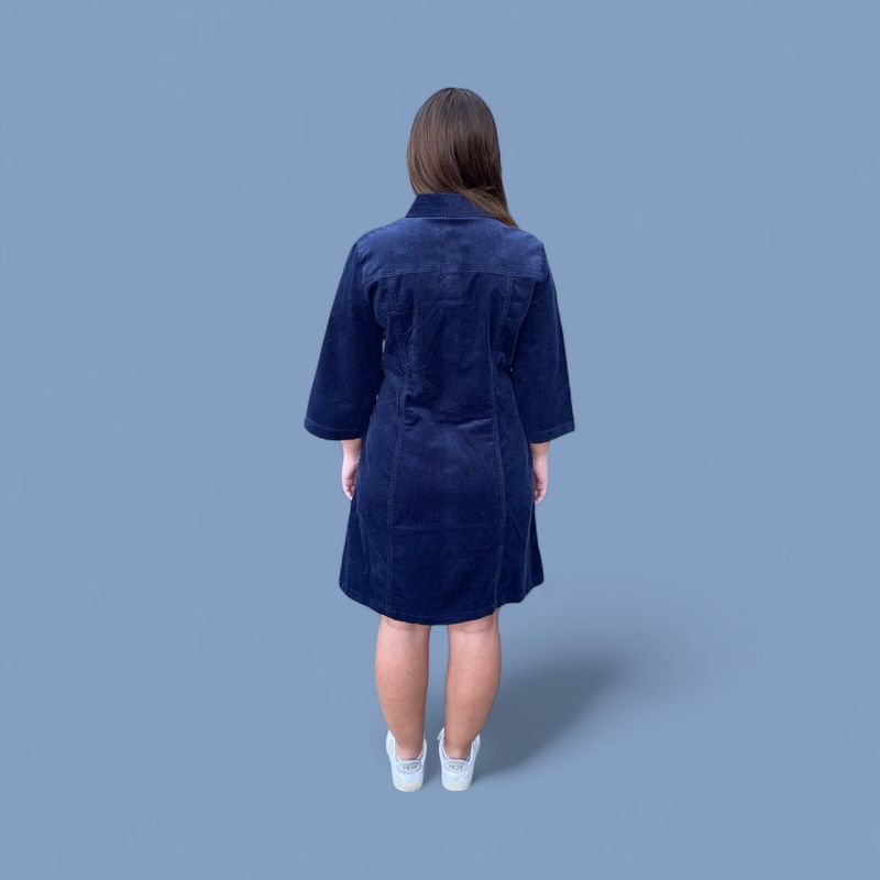 Claire Danee Cordkjole M/Kort Arm i Dark Navy