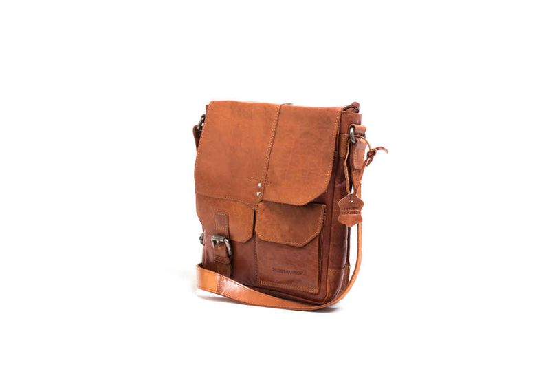 Spikes & Sparrow Skinnveske M/Klaff  Brandy