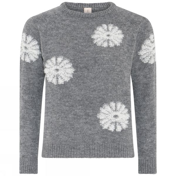 Hovedbilde Skovhuus Flower Design Pullover i Grey Melange