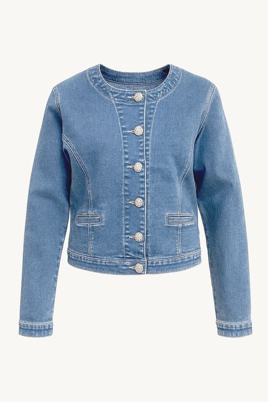 Claire Eugeinia Jeansjakke i Light Blue Denim