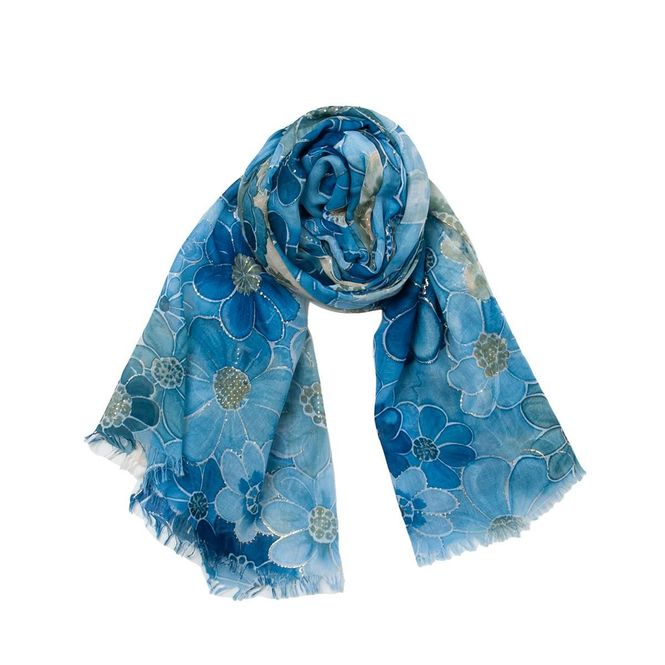 Hovedbilde Rosenvinge Skjerf M/Blomsterprint i Blå