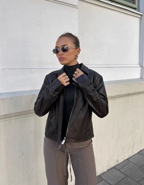 Hovedbilde Clermonte Chloe Lammeskinnsjakke i Brown