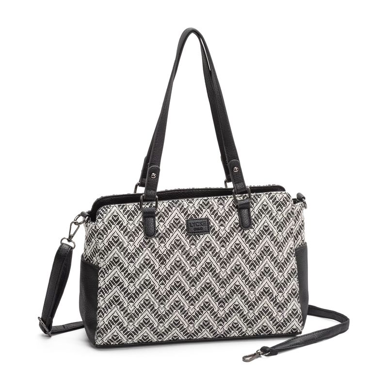 Lycke Flora Handbag i Black/White