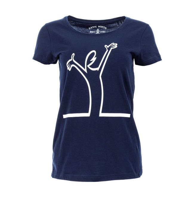 Hovedbilde Dame Streken T-Shirt Happy i Navy