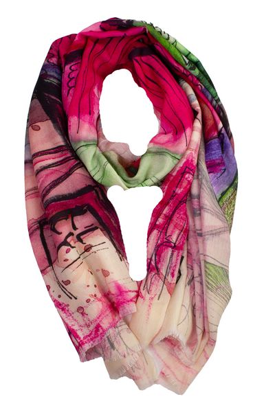 Hovedbilde Boheme Ullmix Skjerf i Red Print