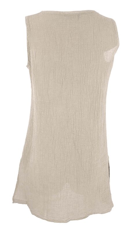 Boheme singlet kort i lin farge Sand