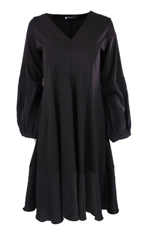 Boheme Kjole 3/4 Lang A Line i Punta Mix Black