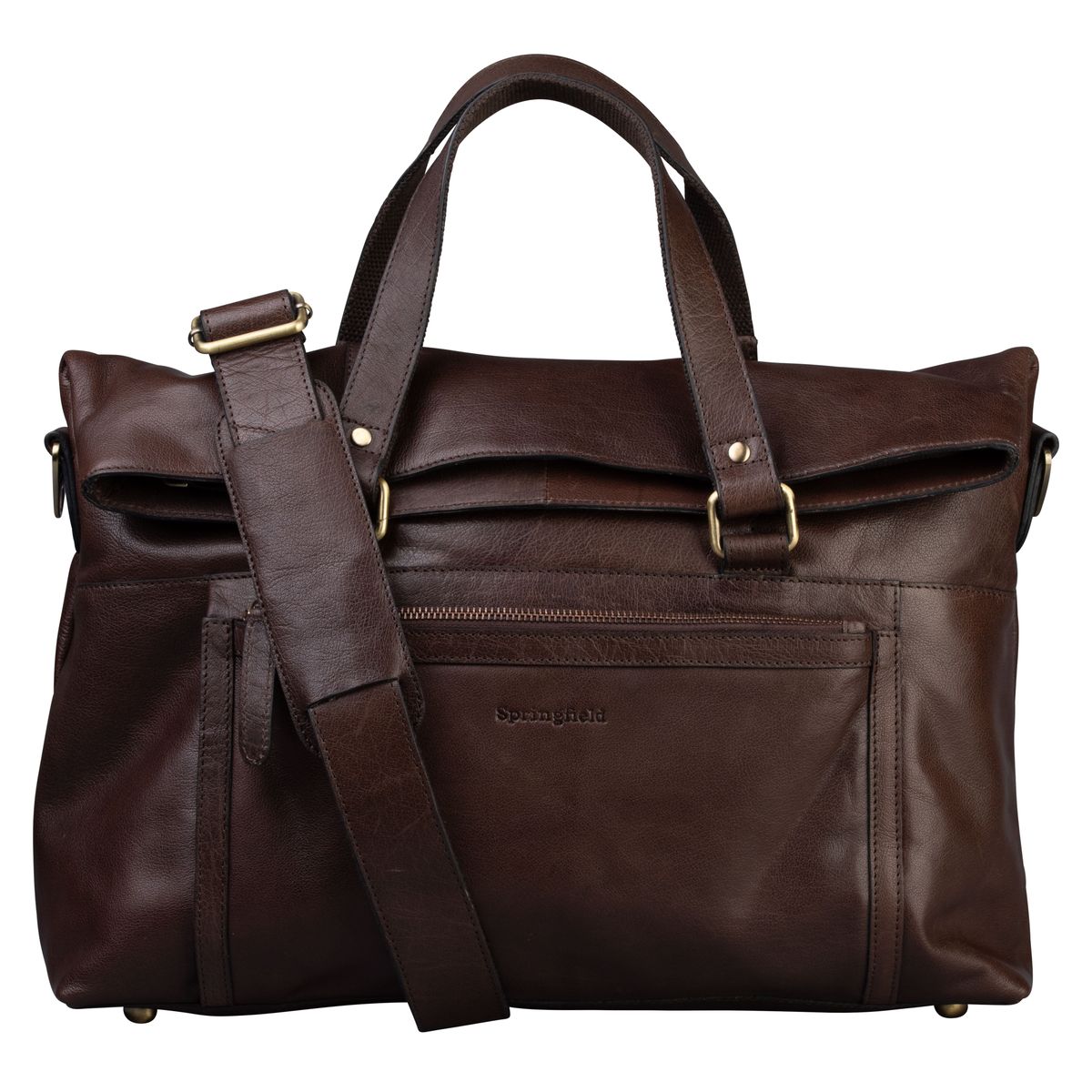 Springfield Stor Shoulder/Crossoverbag Dark Brown