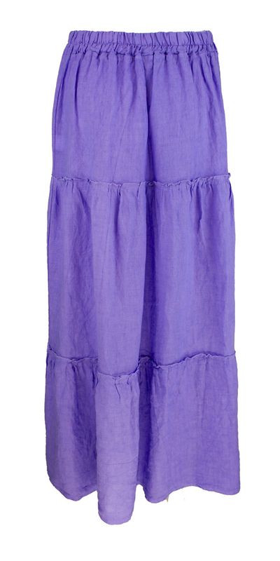 Boheme Langt Linskjørt i Violet