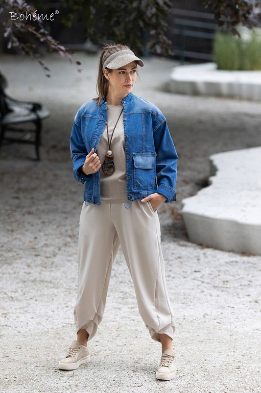 Boheme T-Shirt i Taupe/Melange