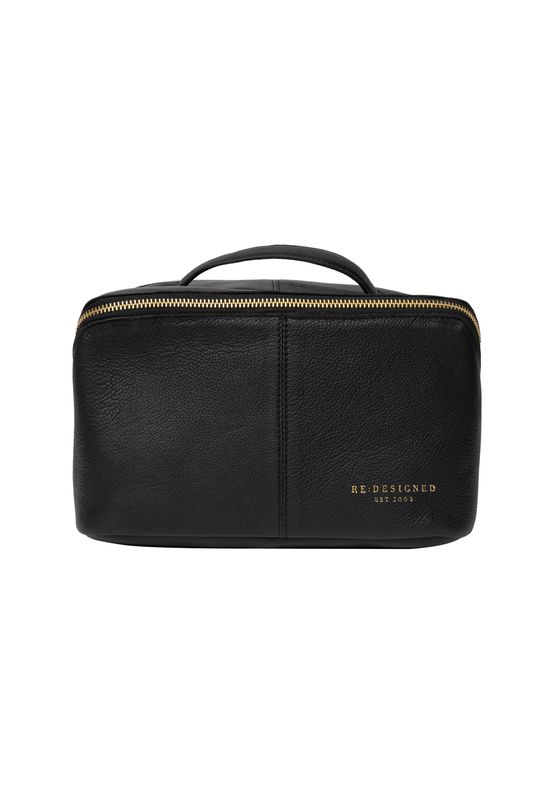 RE:Designed Halima Small Toalettbag i Skinn Black/Gold