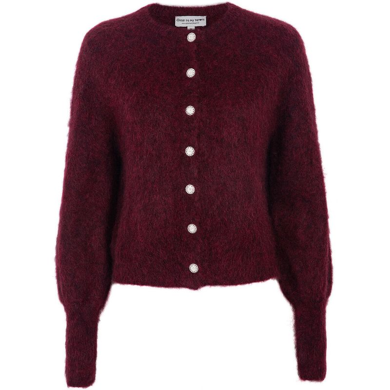 Close To My Heart Sonia Cardigan Garnet Red