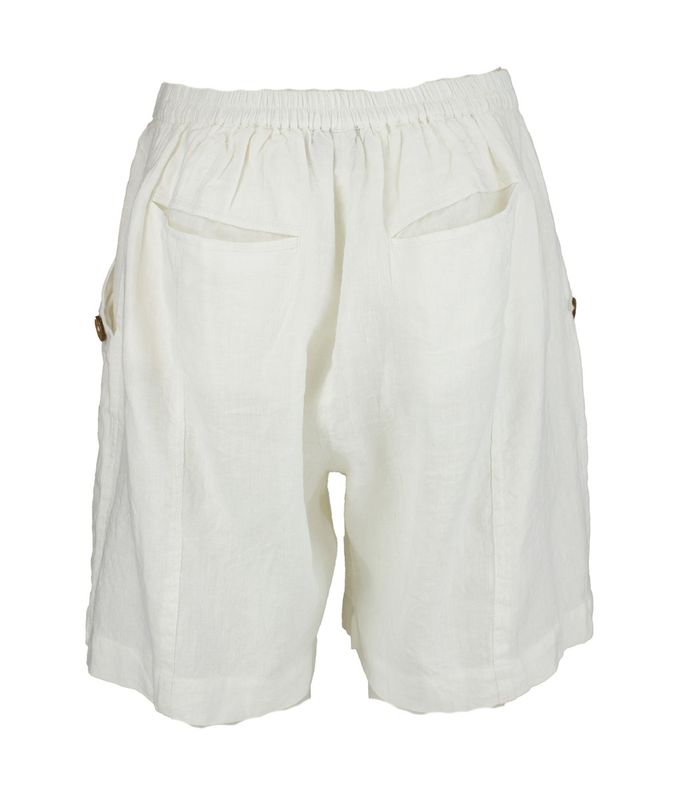 Boheme Linshorts M/Knapper i White