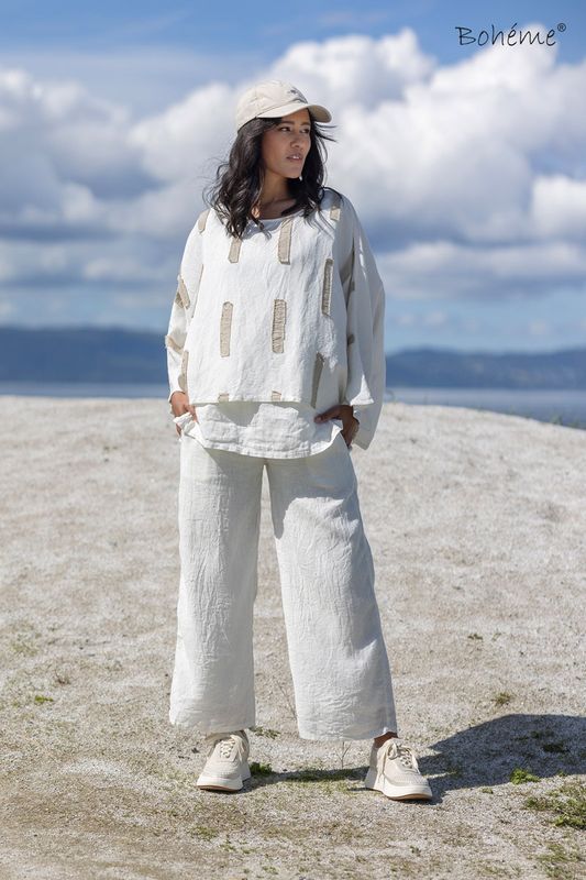 Boheme Singlet Kort i Offwhite