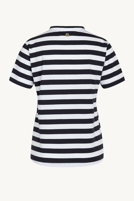 Claire Aurora T-Shirt i Stripet Blue/White