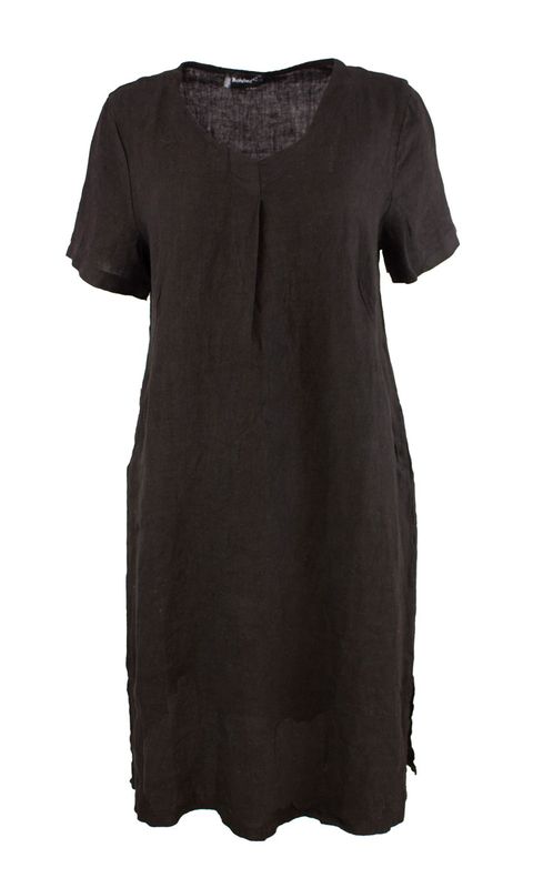 Boheme Kjole M/Kort Arm i Lin Black