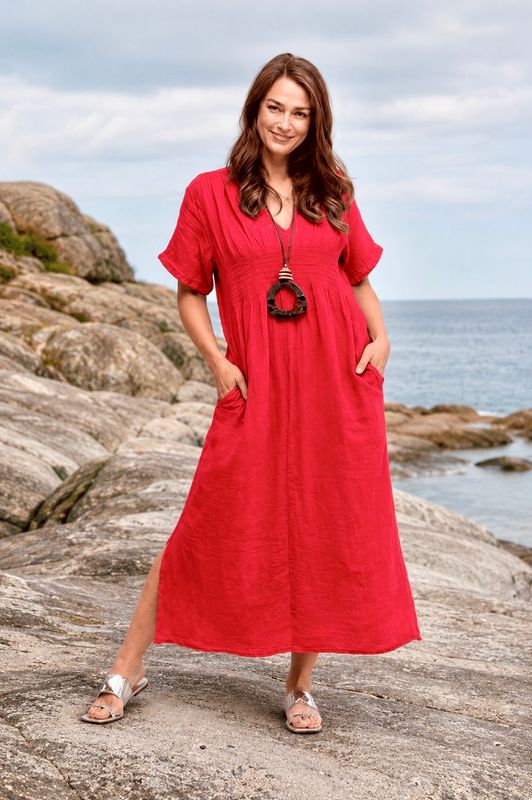 Boheme Lang Linkjole M/Kort Arm i Rasberry