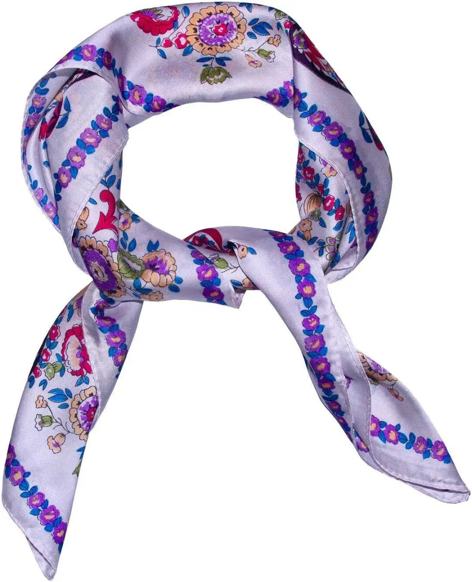 Intex Skjerf i Bunad-look Lilla 70x70