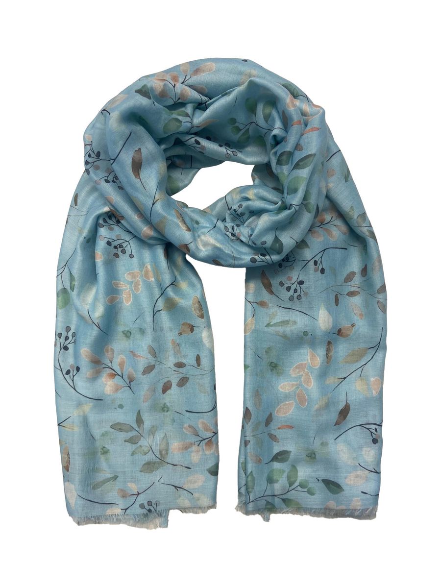 Intex Skjerf M/Bladmønster i Blue