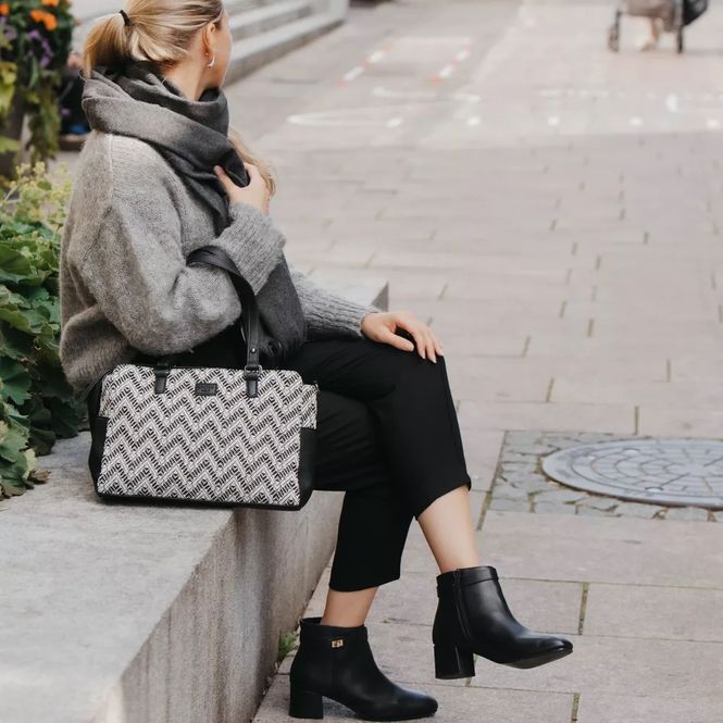 Hovedbilde Lycke Flora Handbag i Black/White